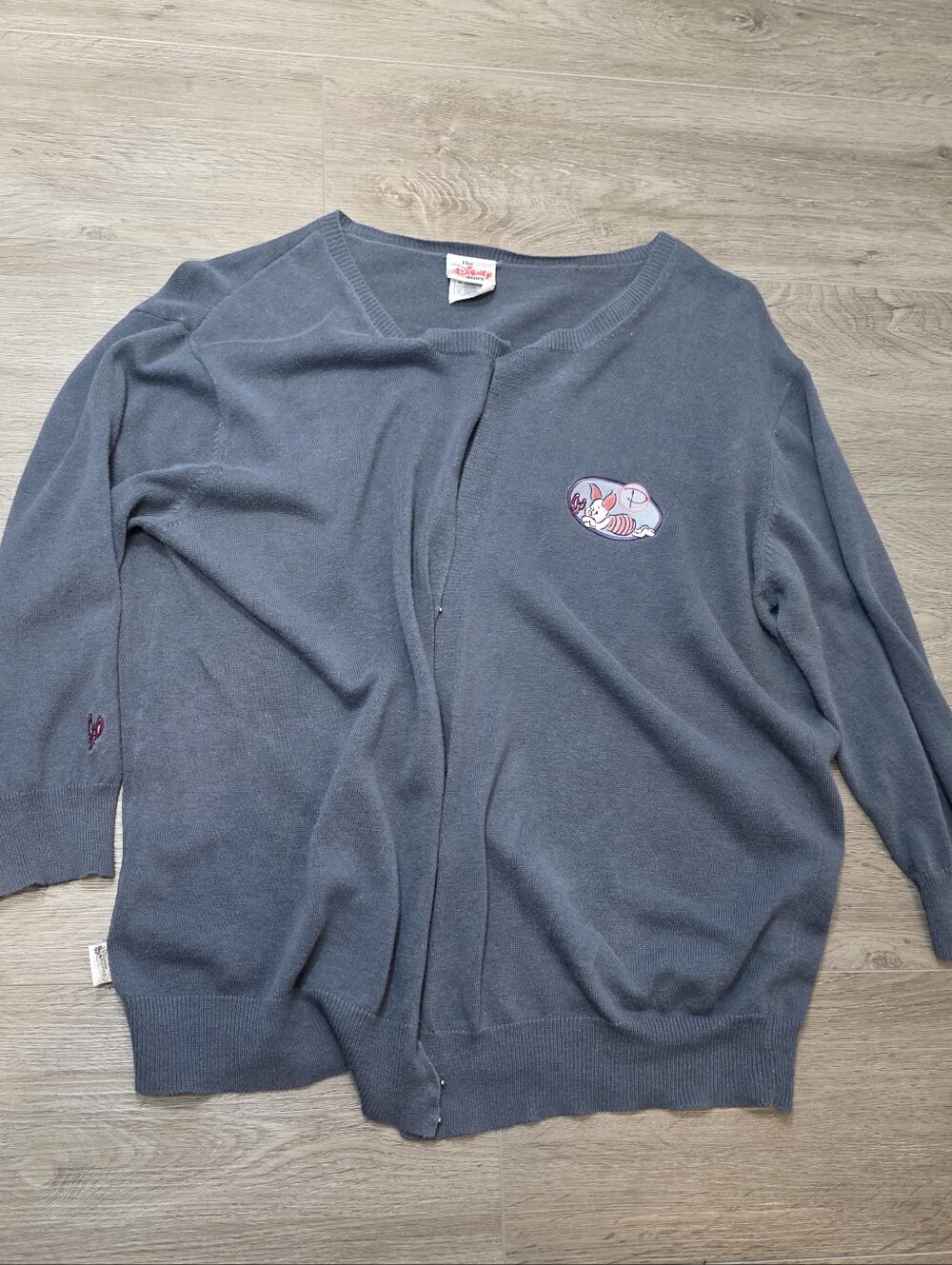 Vintage Disney Store Piglet Cardigan 3/4 Sleeve Womans Sz L